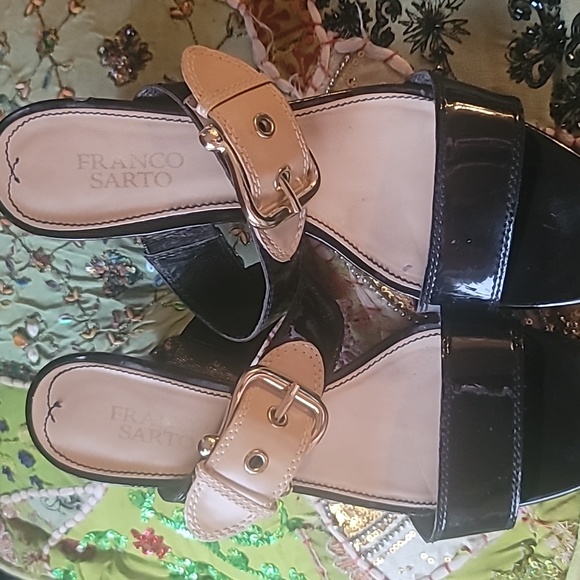 Franco Sarto Retro Patent Sandal With Leather Buckle Size 8.5 - Picture 5 of 7